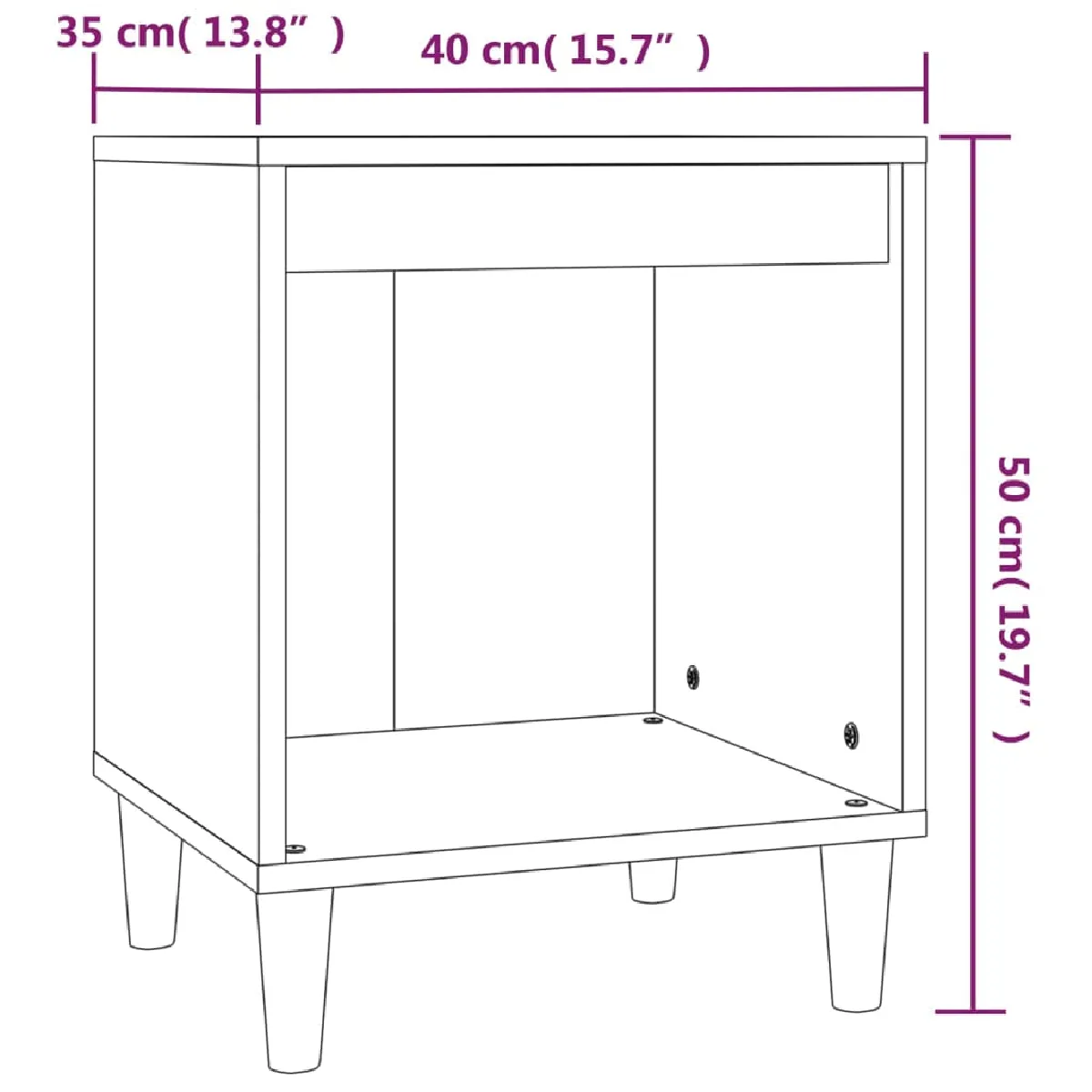vidaXL Tables de chevet - Blanc brillant