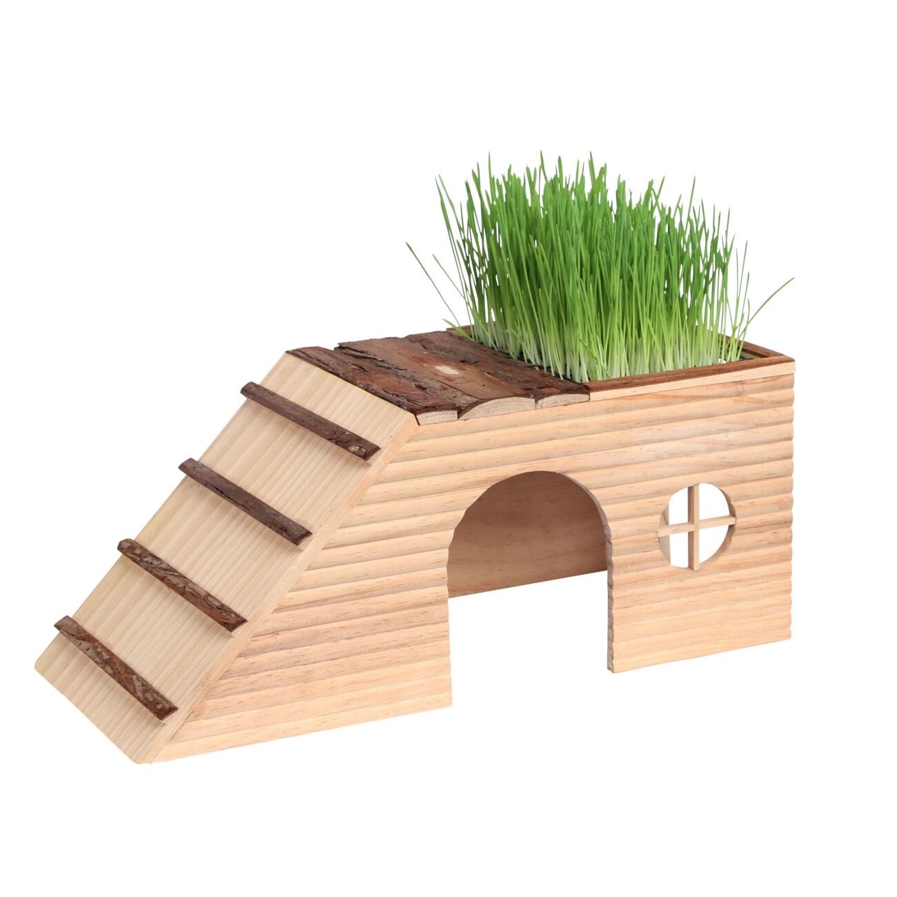 Kerbl Pet Nagerhaus mit Rampe und Futterplatz Nature