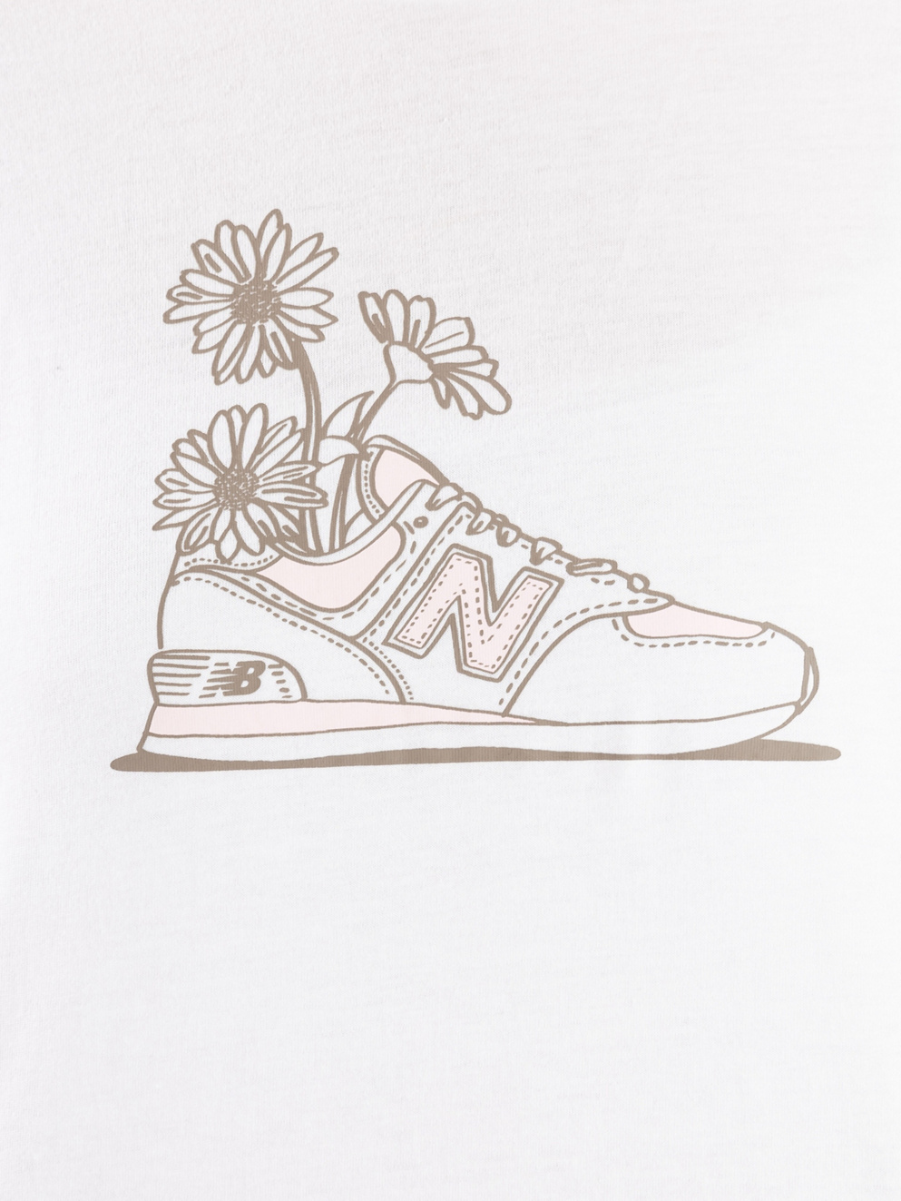 New Balance Oversized Flower T-Shirt white