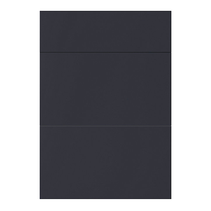 Façade de cuisine 1 tiroir et 2 casseroliers Stevia bleu mat l. 50 cm x H. 72 cm GoodHome