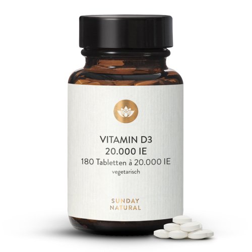 Sunday Natural Products  Vitamin d3 tabletten 20.000IE Hochdosiert