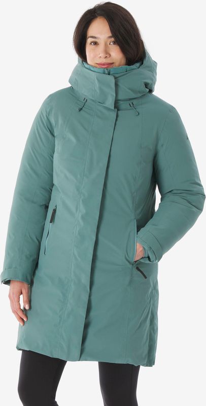 Waterdichte wandelparka nh900 dons voor dames groen