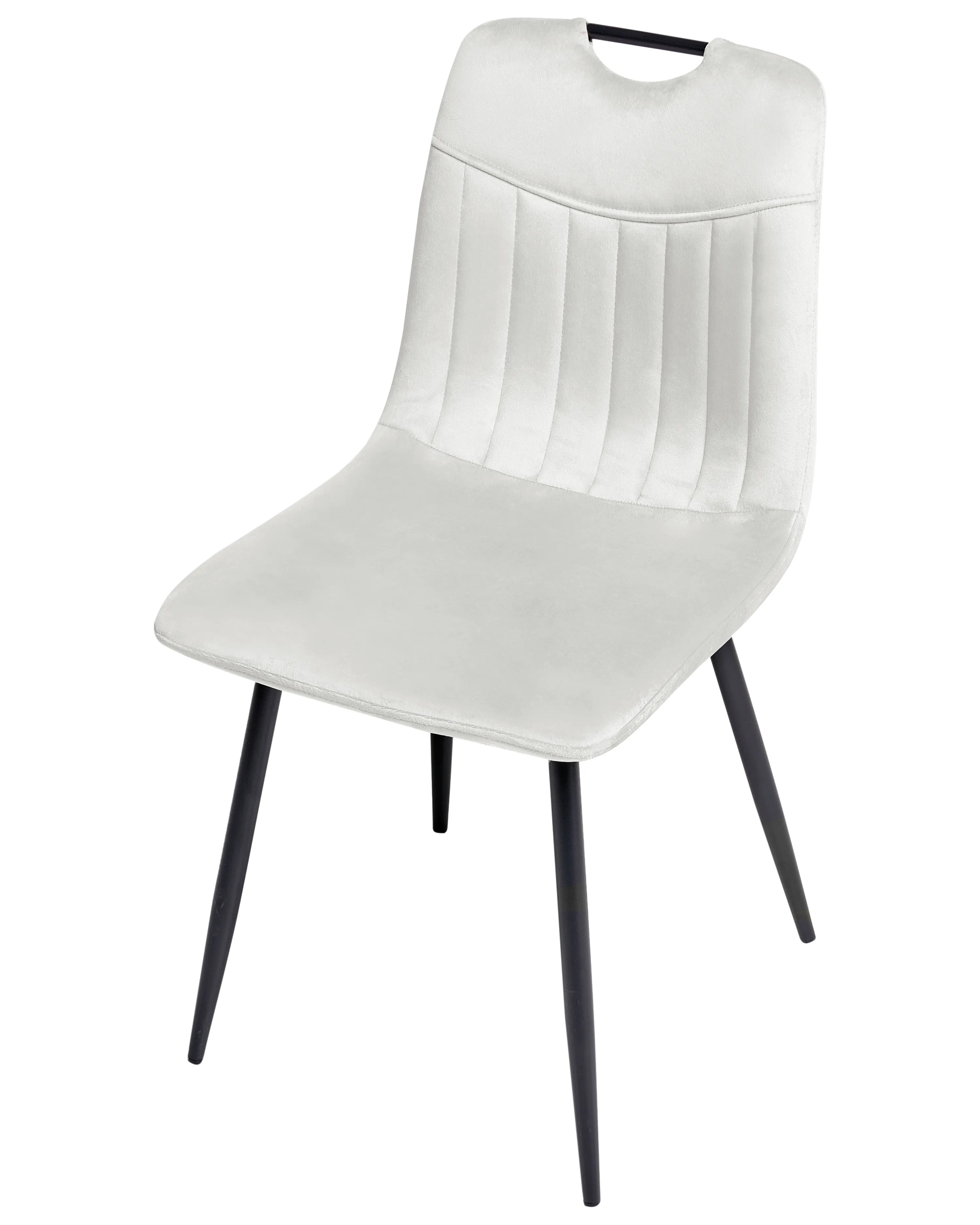 Set van 4 eetkamerstoelen ARGYLE Fluweel Gebroken wit