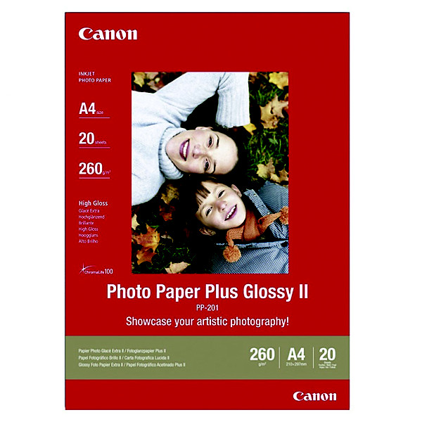 Papier photo Canon PP-201 A4 260g jet d'encre, pochette 20 feuilles