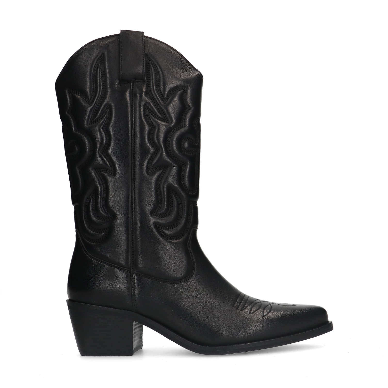 Zwarte leren cowboy laarzen