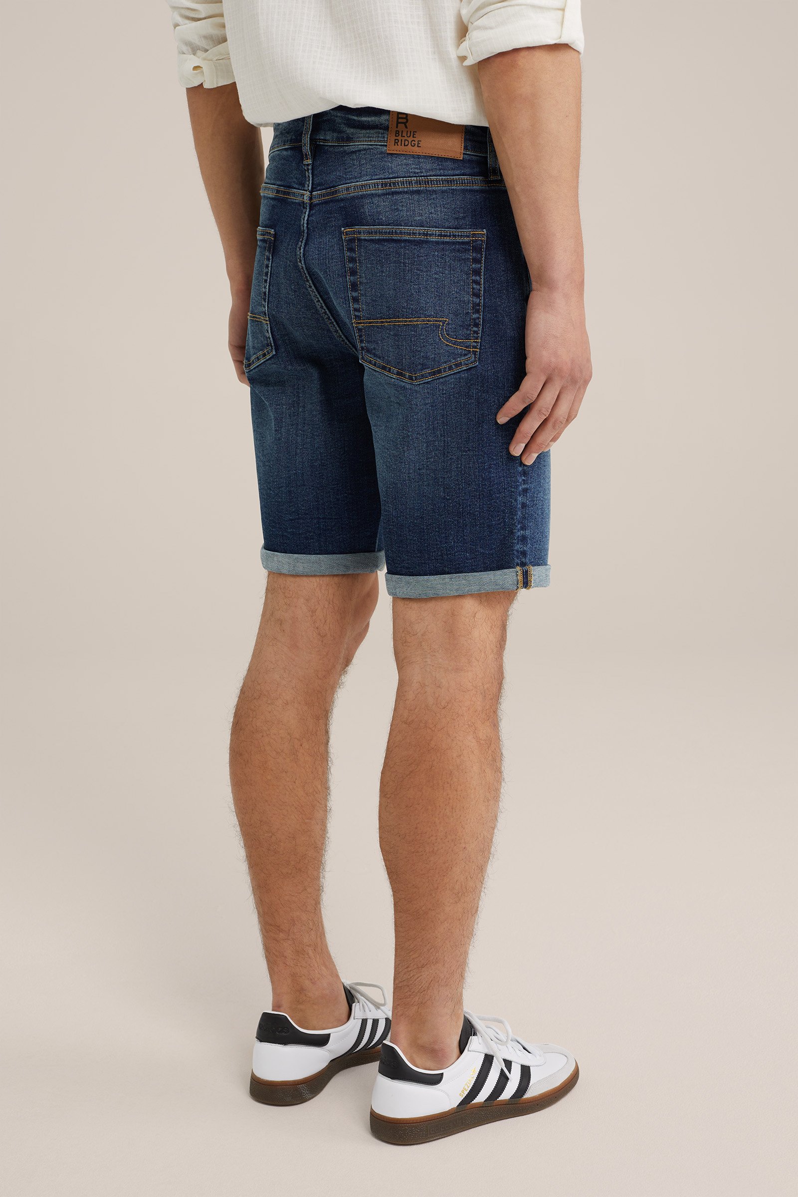 regular fit denimshort met stretch Blue Ridge Donkerblauw