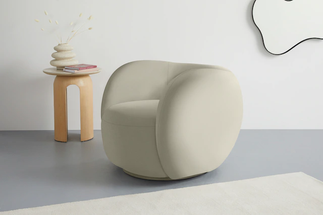 homsy by Ana Johnson Sessel »Pebbla, exklusiver, formschöner Designsessel, Drehsessel« Mit oder ohne Drehfunktion, in Luxus-Microfaser oder Chenille
