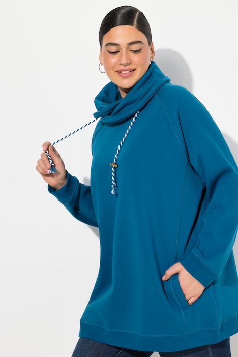 Sweatshirt, weiter Stehkragen, Taschen, Raglan-Langarm