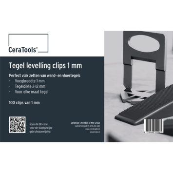 CeraTools levelling clips 1 mm 100 stuks