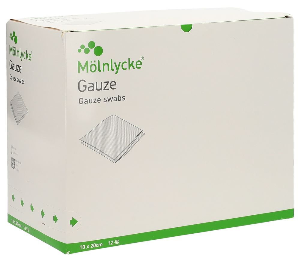MOELNLYCKE Gazekompressen<br>50 × 2 Stück, 10x20cm, 12 lagig steril