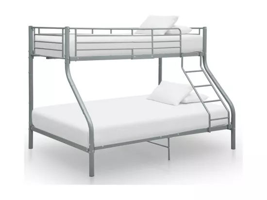 Lit superposé métal laqué gris Jazz 90 et 140cm
