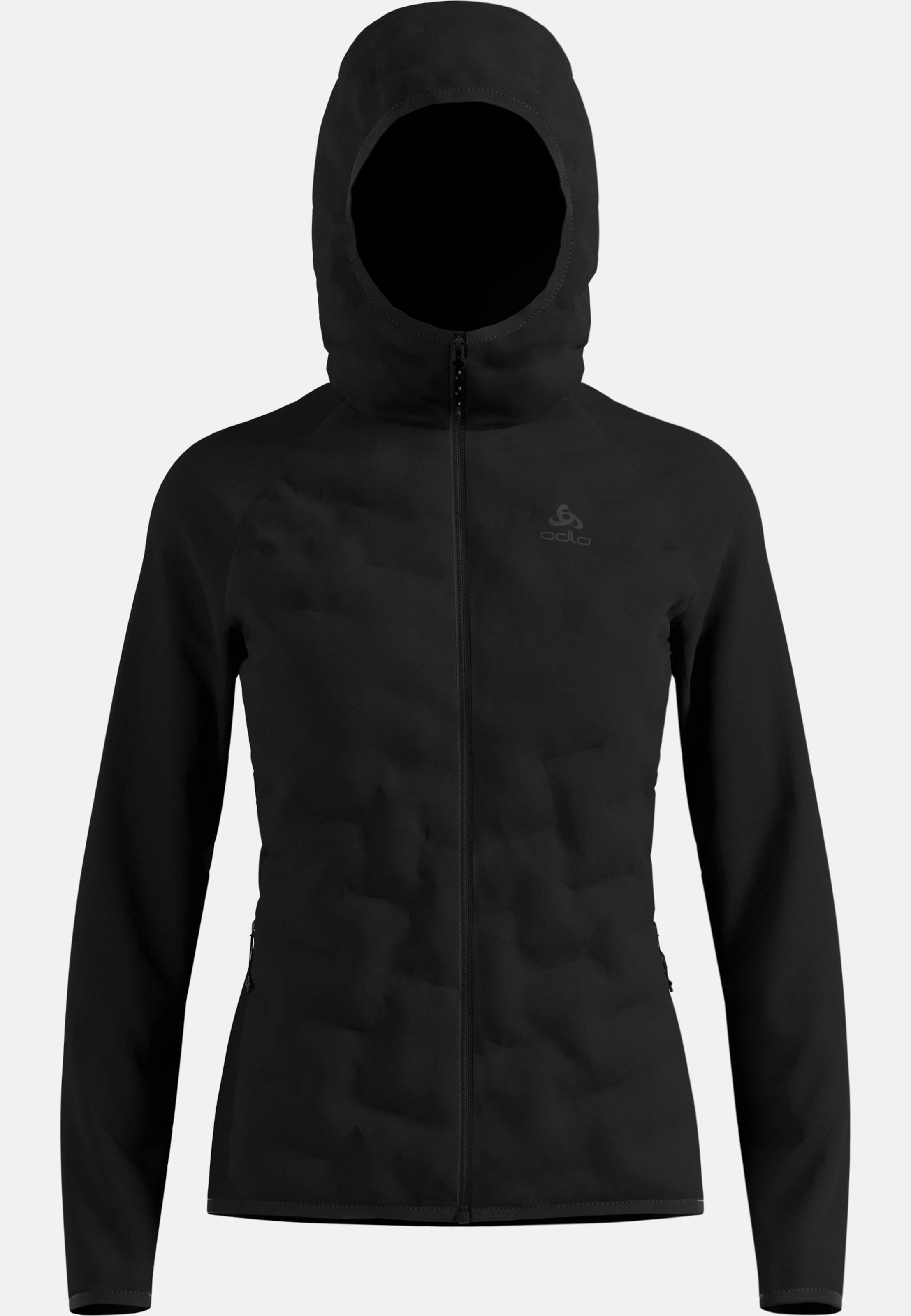 Zeroweight Insulator Hybrid Mid Layer mit Kapuze und Reissverschluss in black