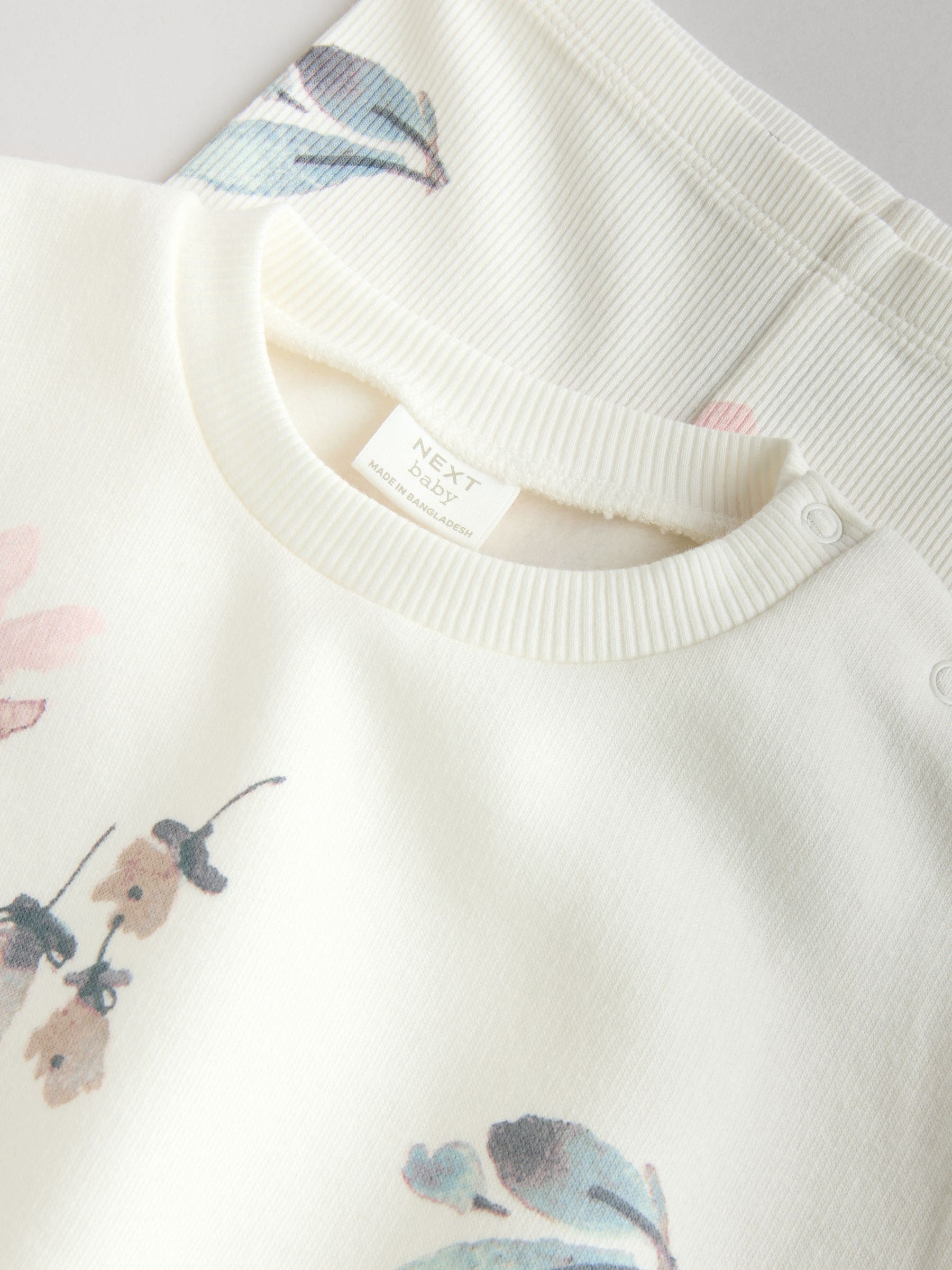 Crème gebloemd - Set van 2 -delige Baby Sweater en Joggingbroeken (0mnd -2jr)