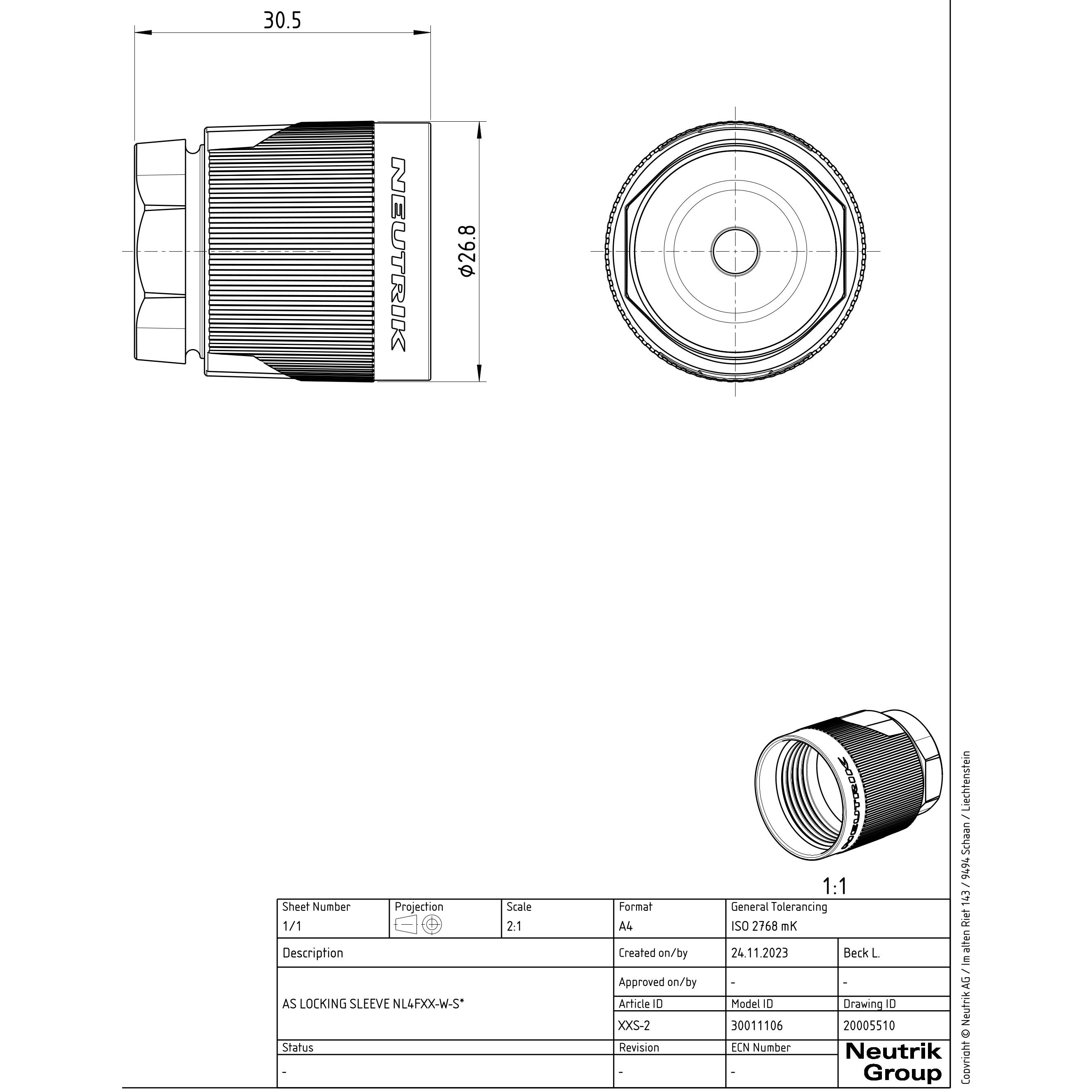 Neutrik XXS-* code ring geel voor speakON connectoren Neutrik FXX-W--S