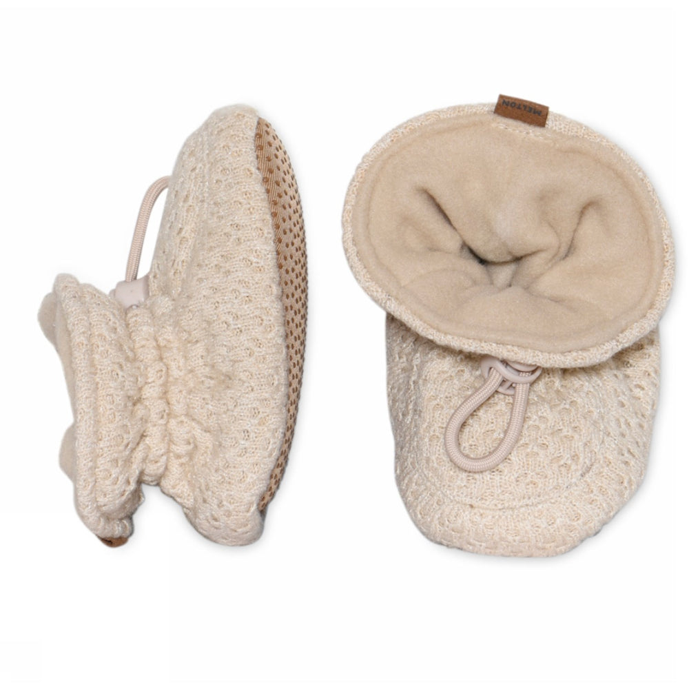 Køb MELTON Ecru Drops Glitter Textile Slippers
