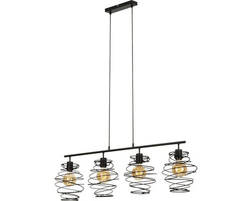Hanglamp, 4-lichts, HxØ 130x111 cm, zwart