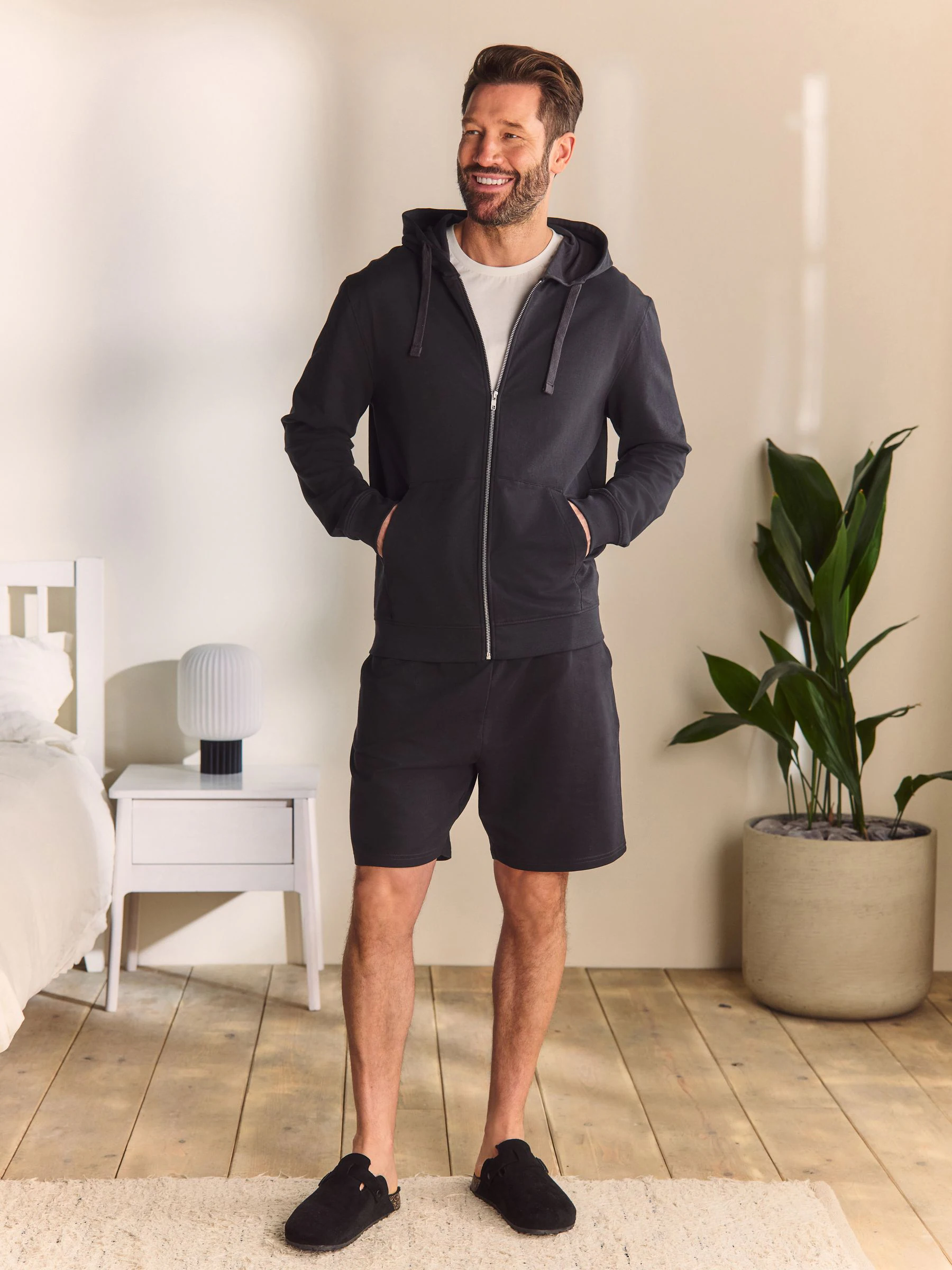 Leisteen grijs - Lichte hoodie met rits