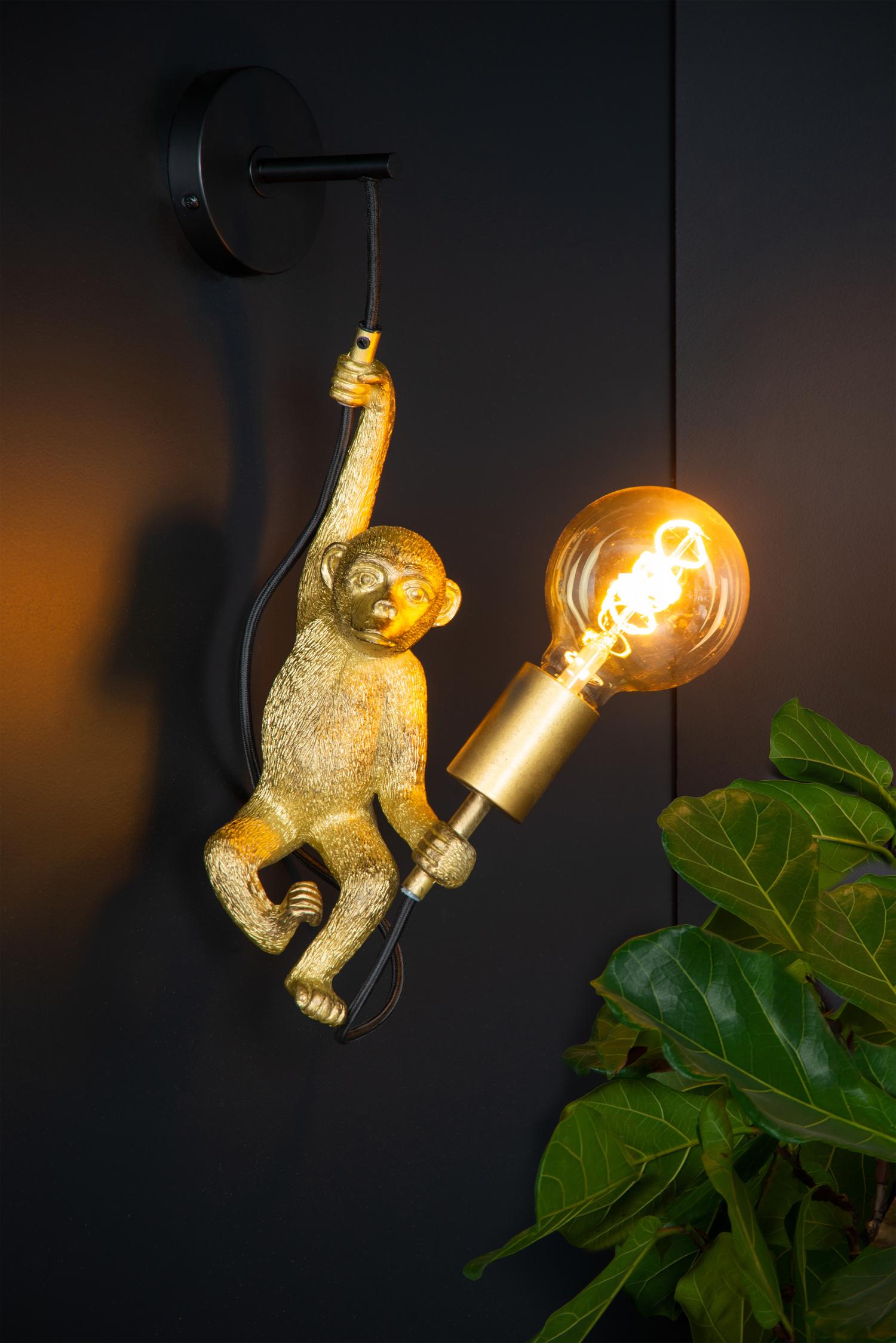 Lucide EXTRAVAGANZA CHIMP Wandlamp - Zwart