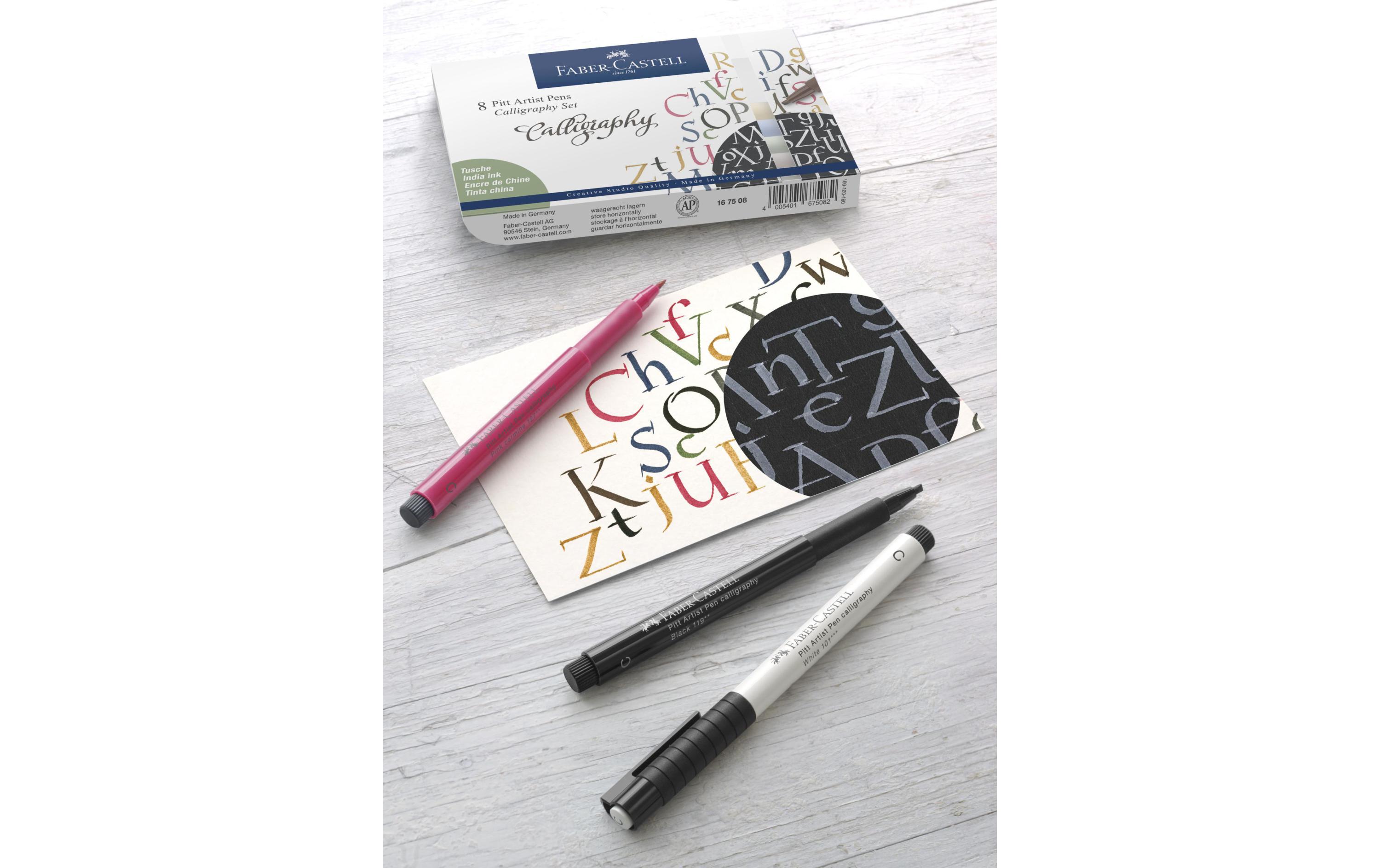 Tuschestift Pitt Artist Pen Calligraphy Classic 4er EtuiKalligrafie Stift