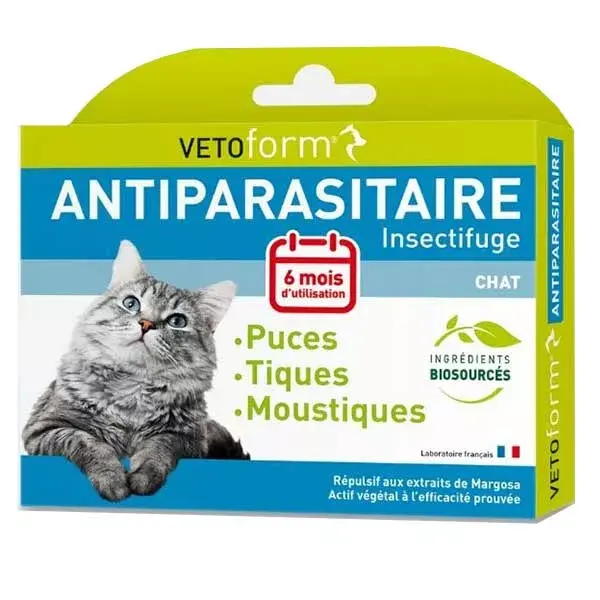 Vetoform Antiparasitário contra Pulgas, Carrapatos e Mosquitos - 6 pipetas