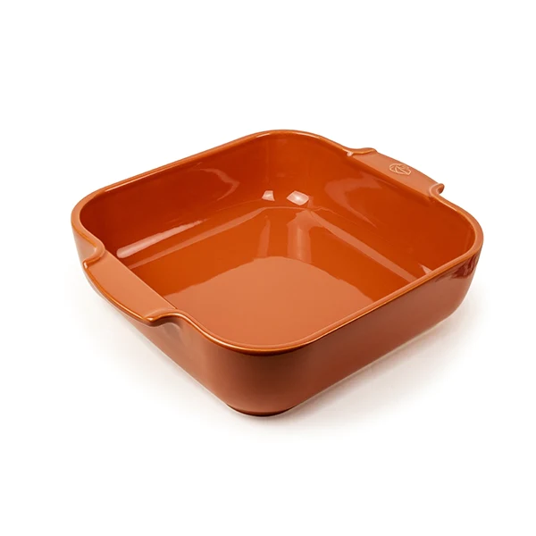 Plat carré céramique terracotta 28 cm Peugeot