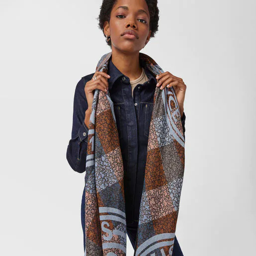 Lenço Kaos Mini Stamp em jacquard multicolorido