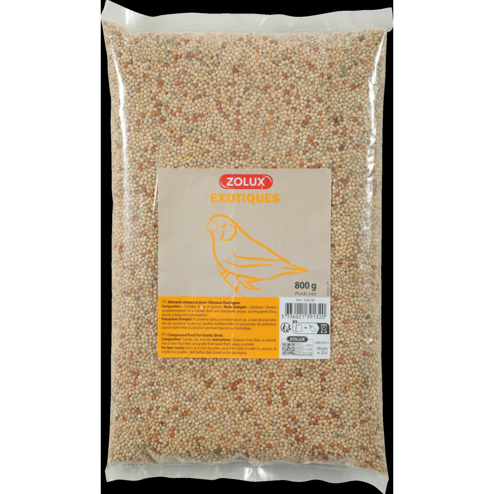 Graines oiseaux exotiques 800 g pour oiseaux