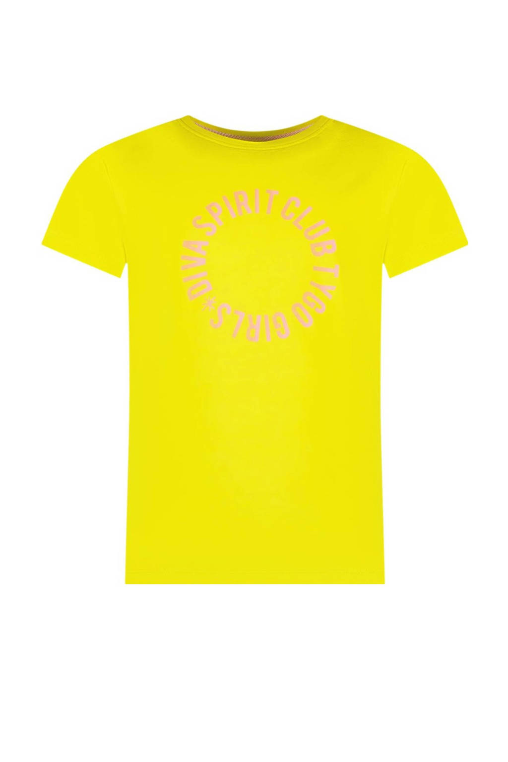 TYGO & vito T-shirt Jayla met tekst felgeel