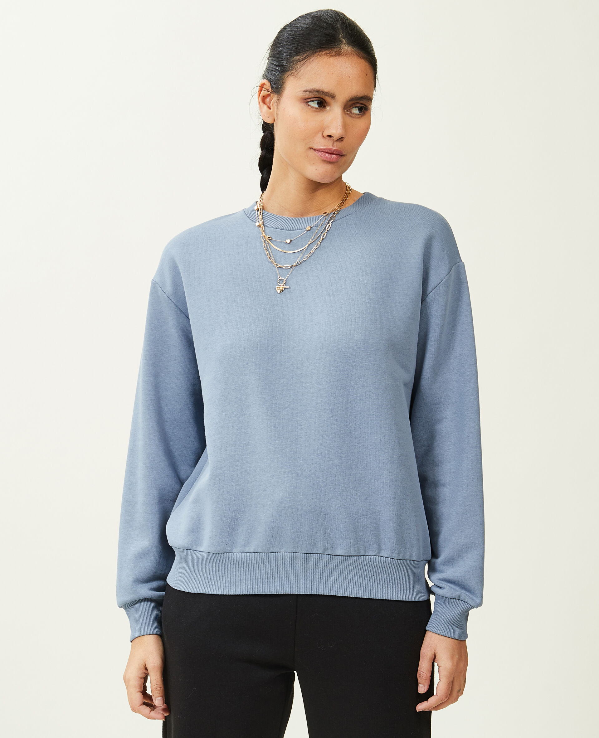 Sweat col rond - Bleu