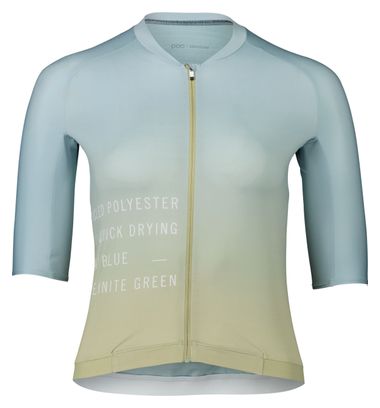Maillot Manches Courtes Femme Poc Pristine Print Mineral Bleu