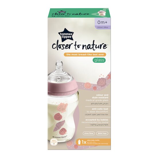 Biberon Closer to nature verre   Rose        de               Tommee Tippee