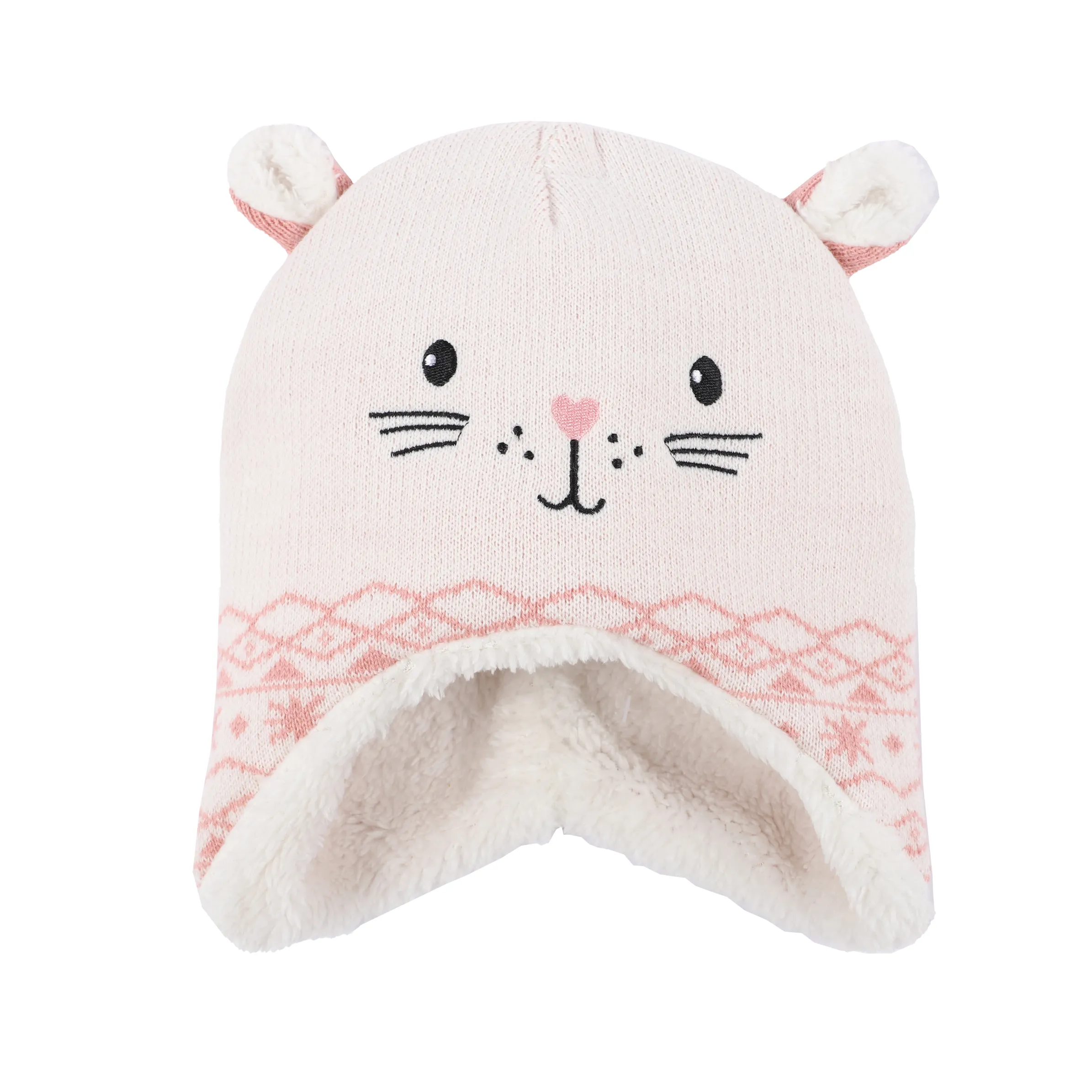 Baby Mädchenmütze mit Katzengesicht