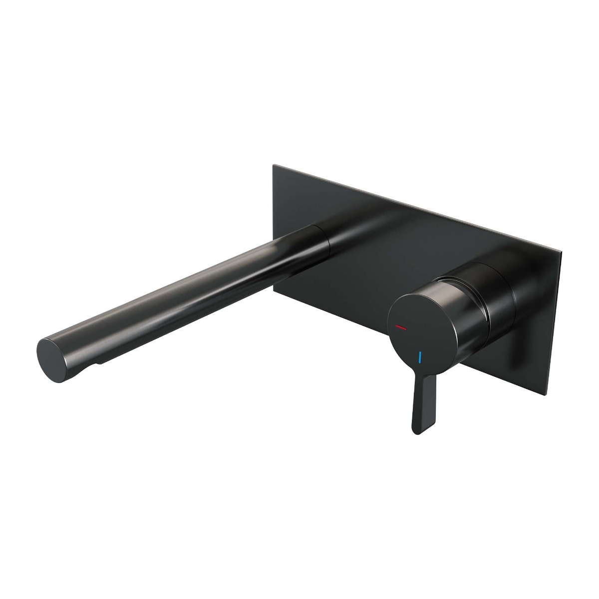 Brauer Gunmetal Edition ColdStart wastafelkraan inbouw rechte uitloop met achterplaat model E1 gunmetal geborsteld PVD