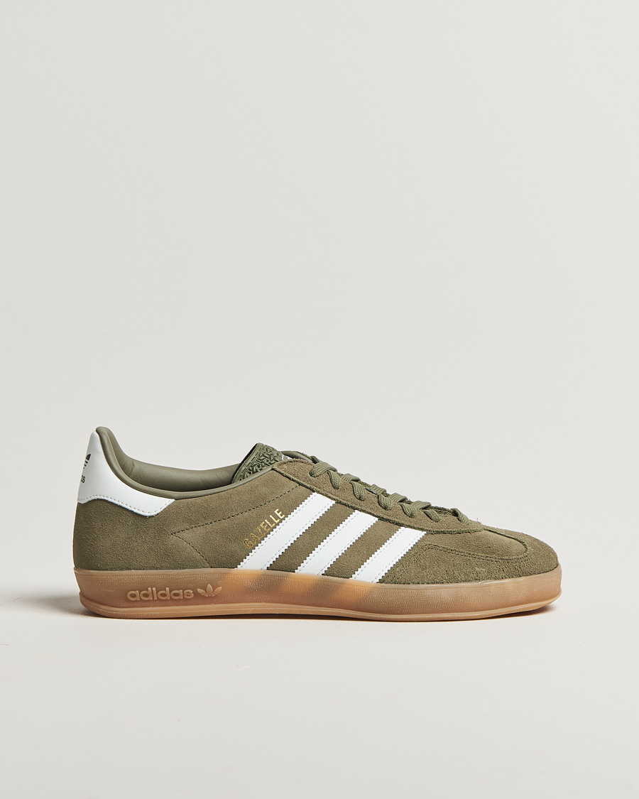 adidas Originals Gazelle Indoor Sneaker Olive/White