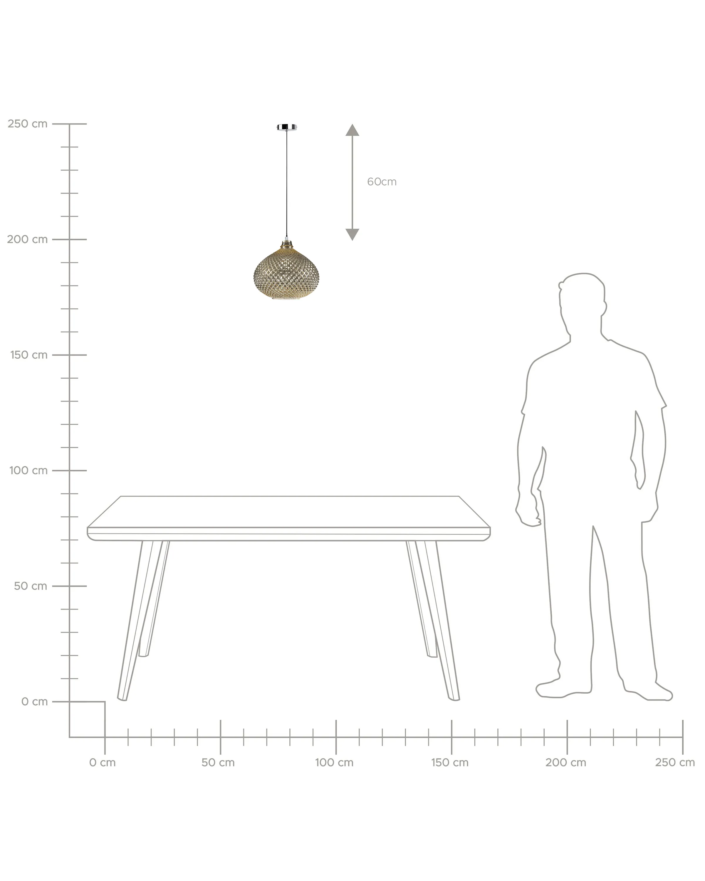 Hanglamp MADON Glas Goud