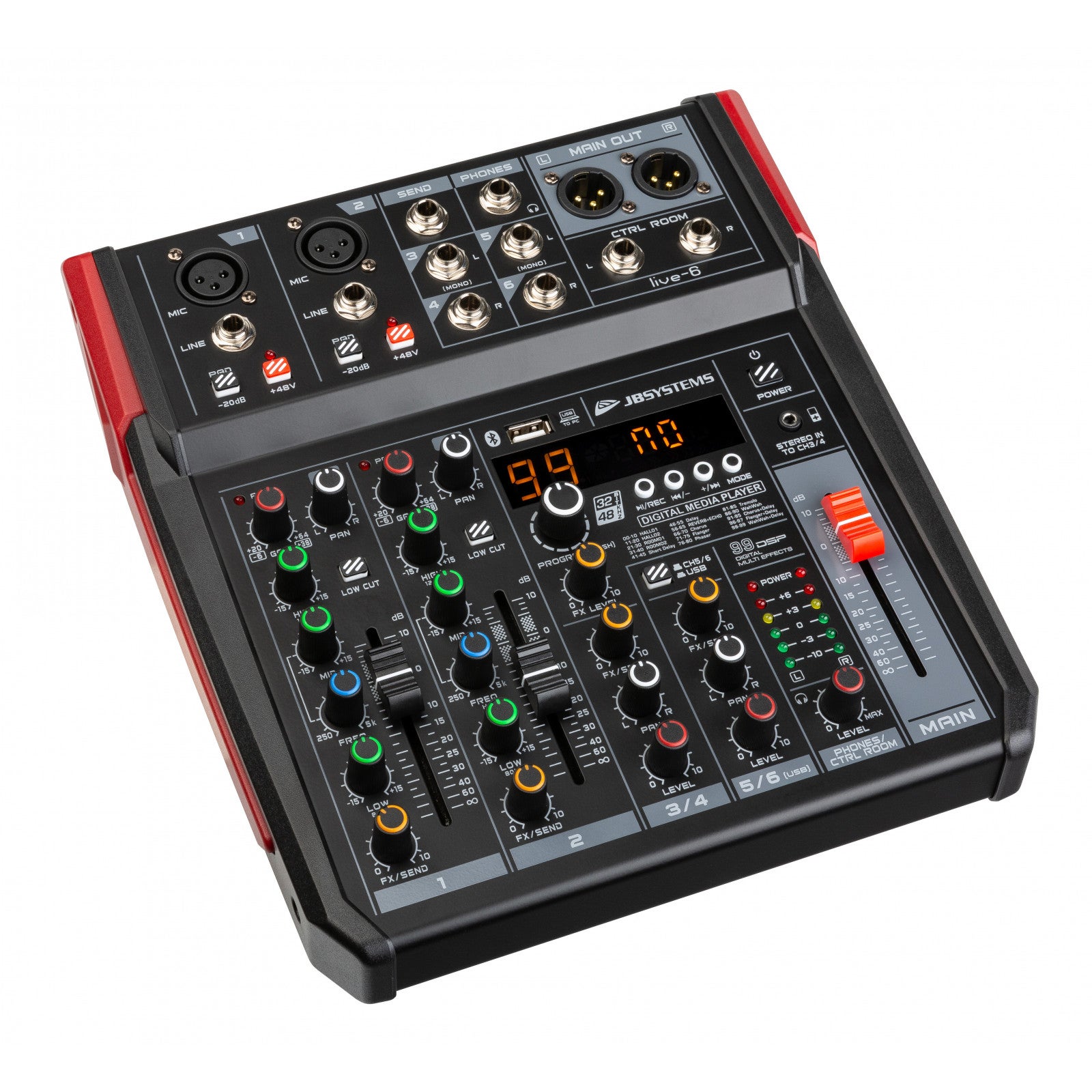 JB systems LIVE-6 4-kanaals mengpaneel met mediaspeler