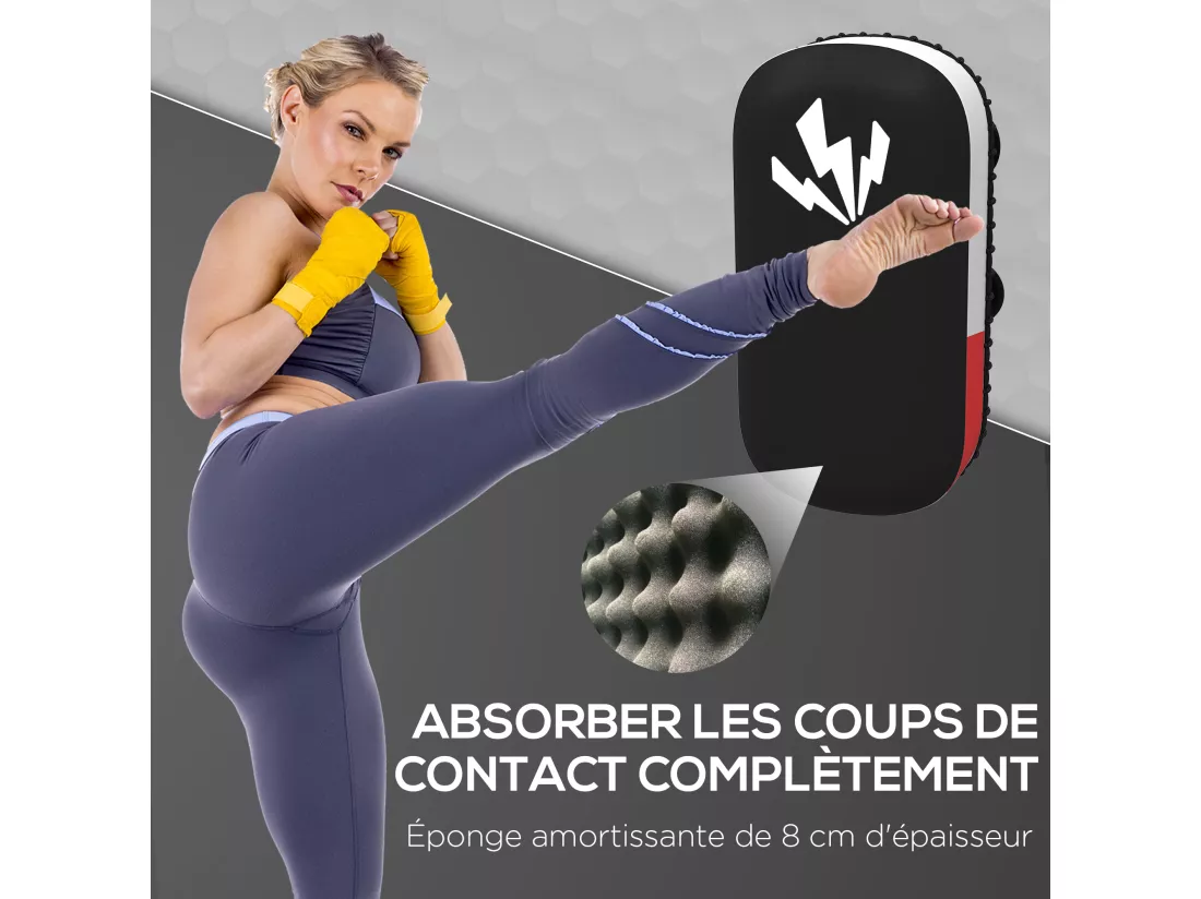 Bouclier de frappe coussin PAO de boxe Muay Thai Karaté Taekwondo Kickboxing