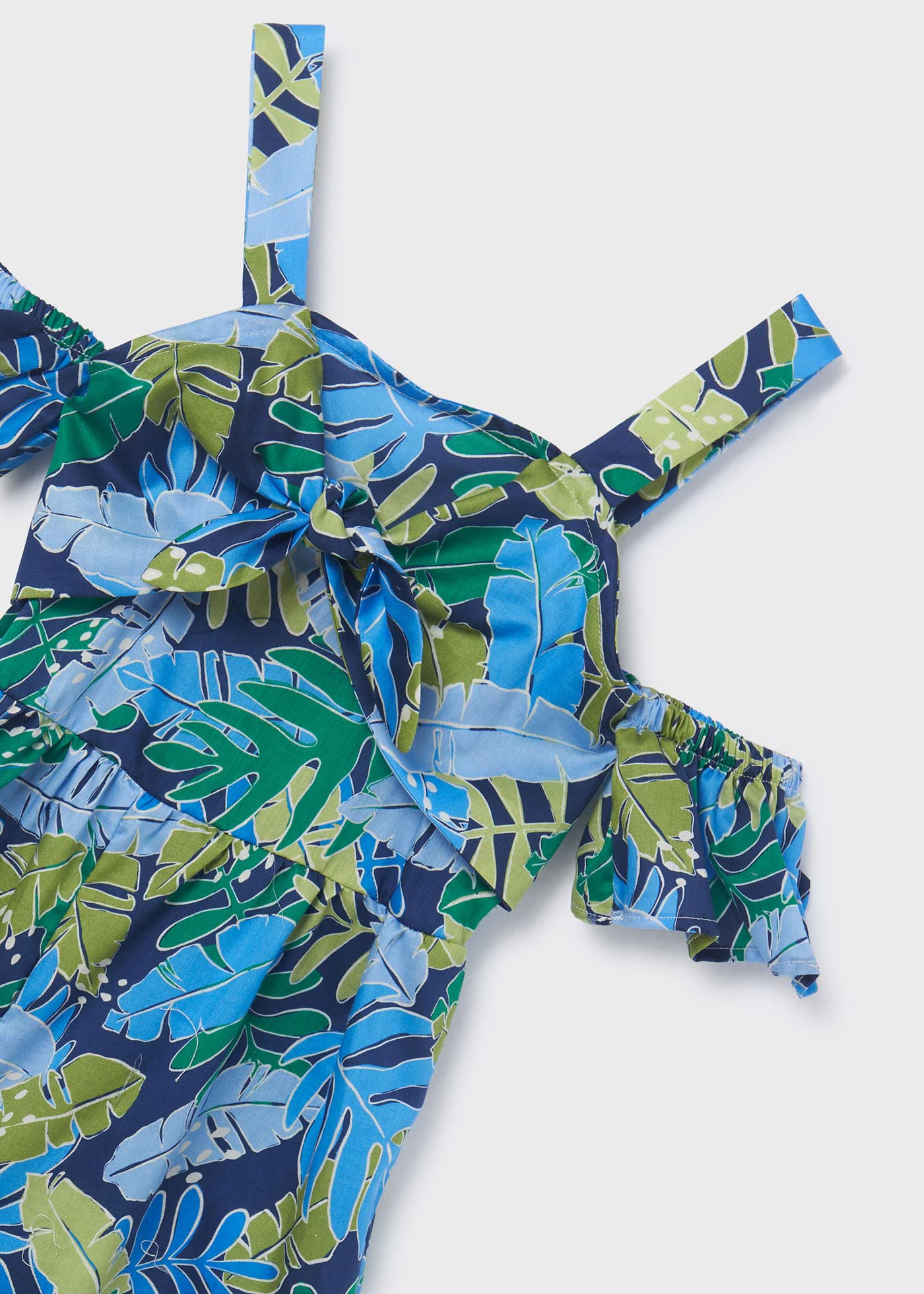 Macacão curto de algodão estampado para meninas