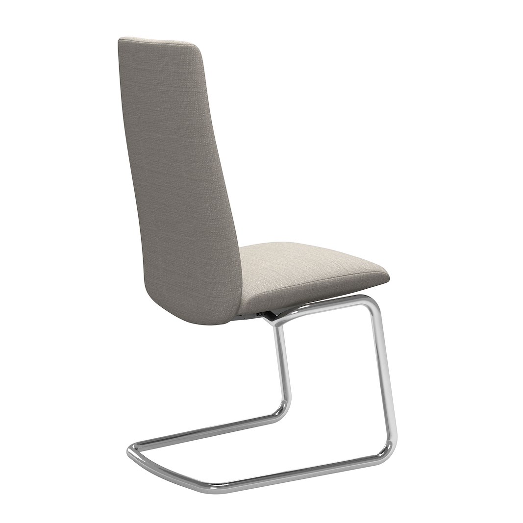 Chilli (M) spisestol Høy D400 Tekstil Abelia Light Grey i krom understell