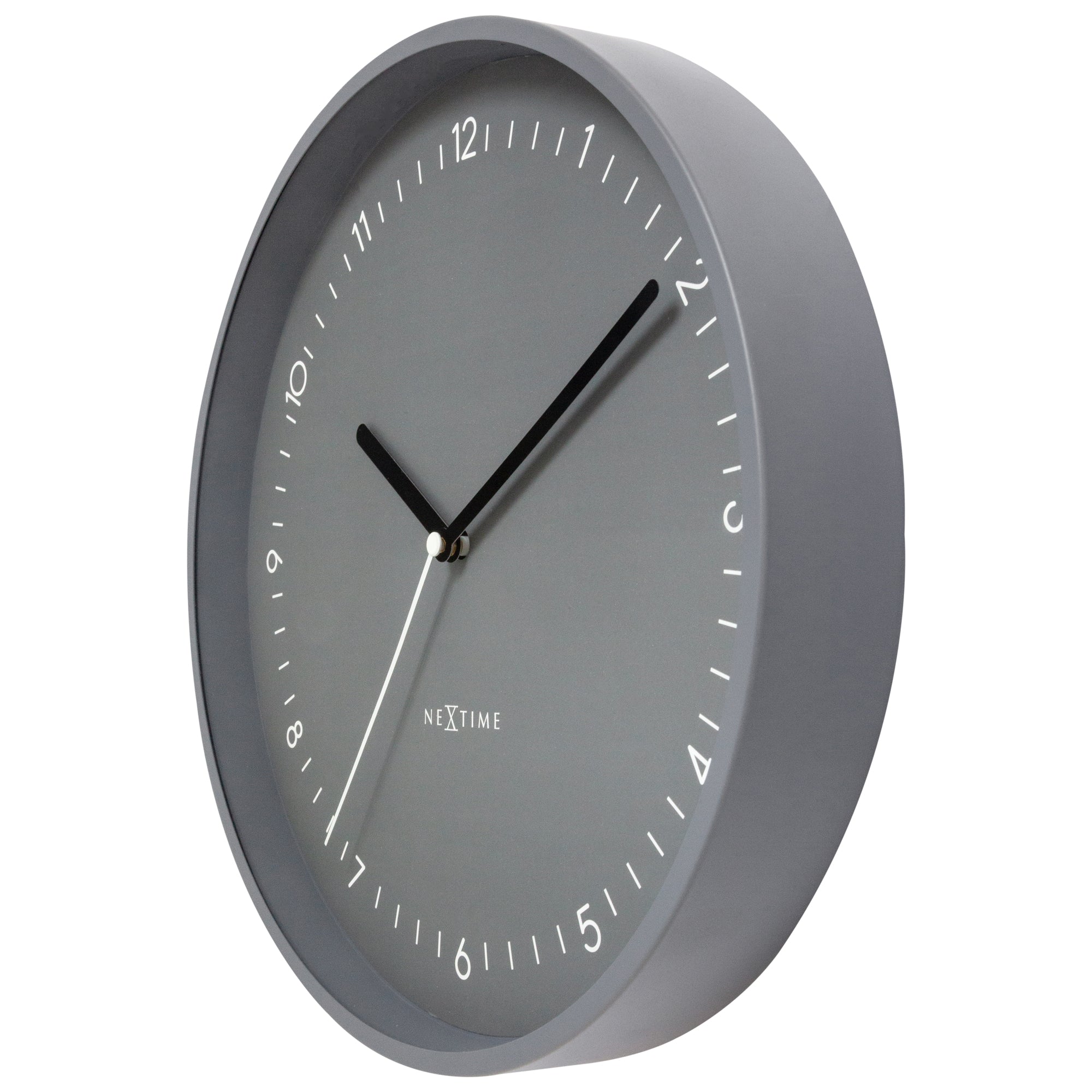 NeXtime - Wandklok 30cm-Stil-Grijs-Aluminium-NeXtime Berlin