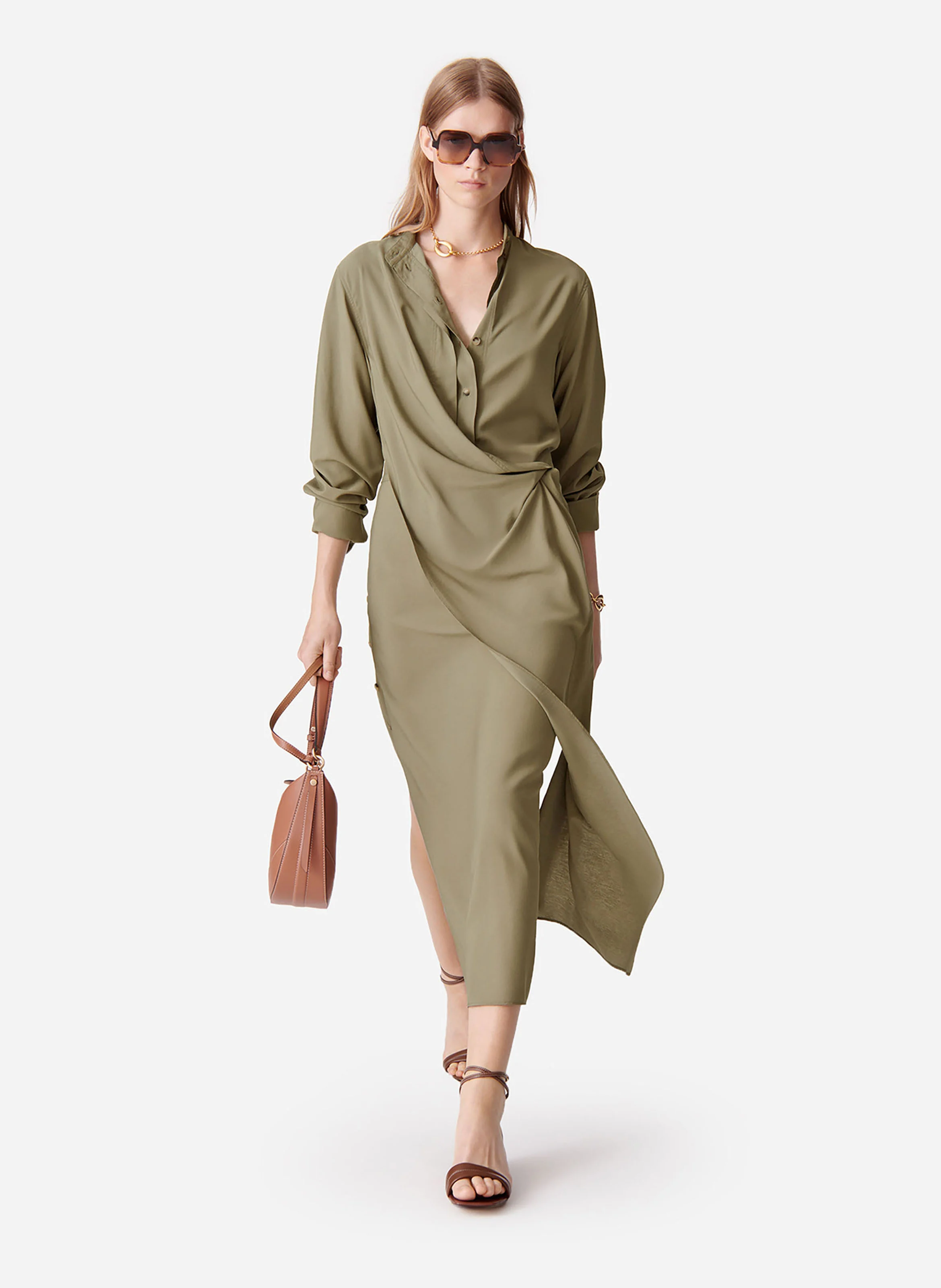DOLMEN - Robe longue à col rond | Vert