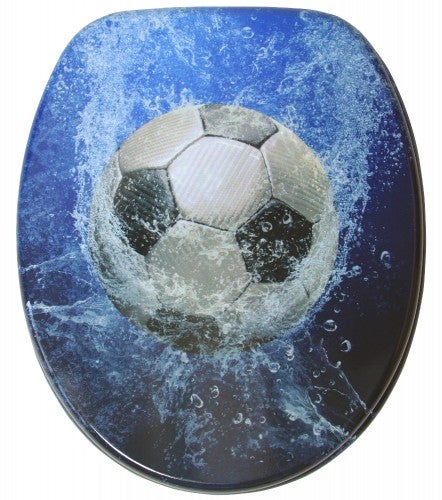 Voetbal toiletbril met soft-close mechanisme