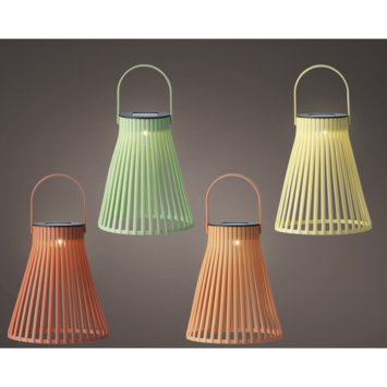 Solar LED lantaarn 18,5 cm hoog diverse kleuren