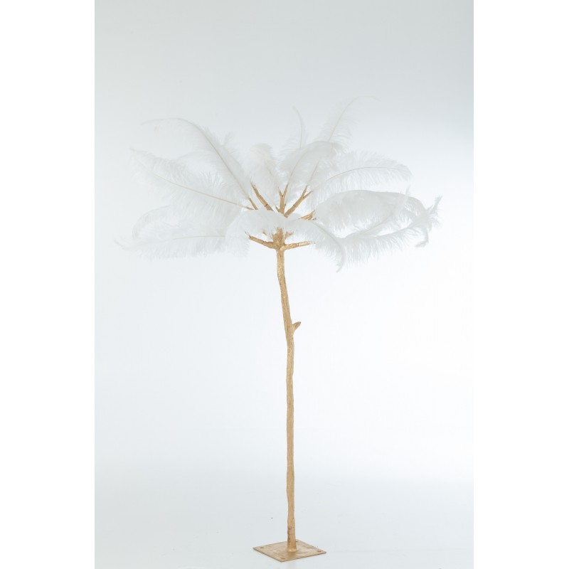 Arbre plumes avec pied en métal or 140x140x190 cm h190