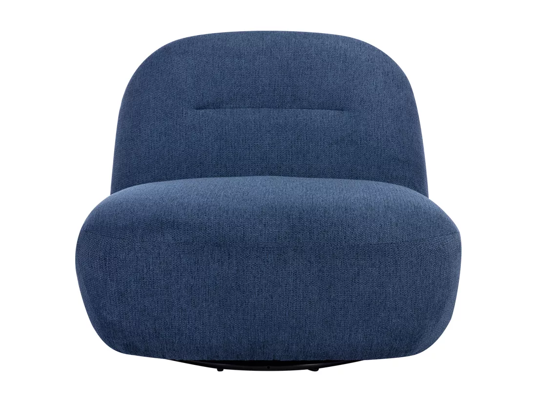 Fauteuil pivotant en tissu texturé bleu POZETI