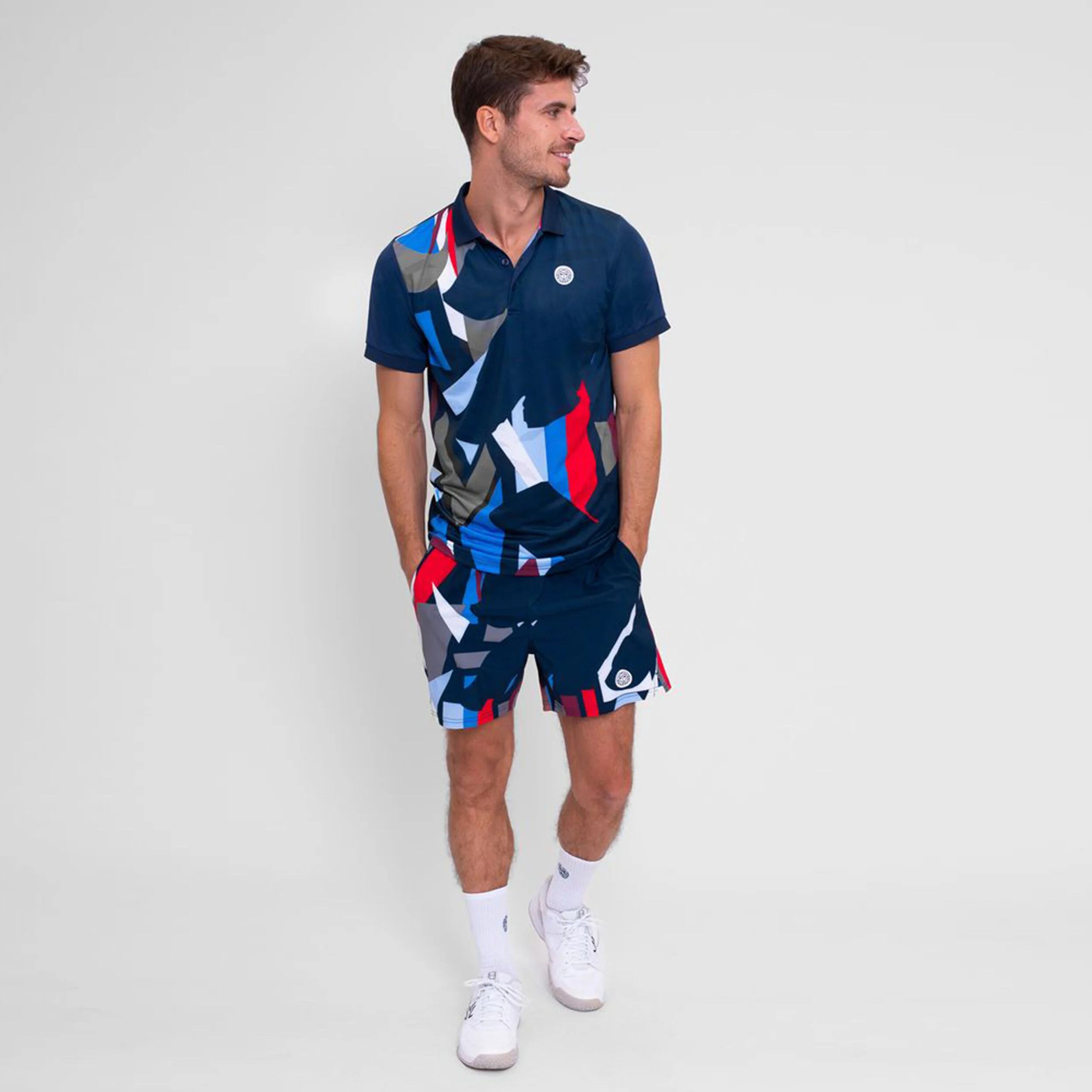 BIDI BADU New York 2024 Polo Hommes - Bleu Foncé , Multicouleur