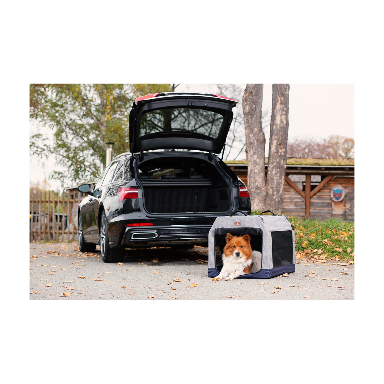 Knuffelwuff faltbare Hundebox Transportbox Denali mit Aluminiumgestell M