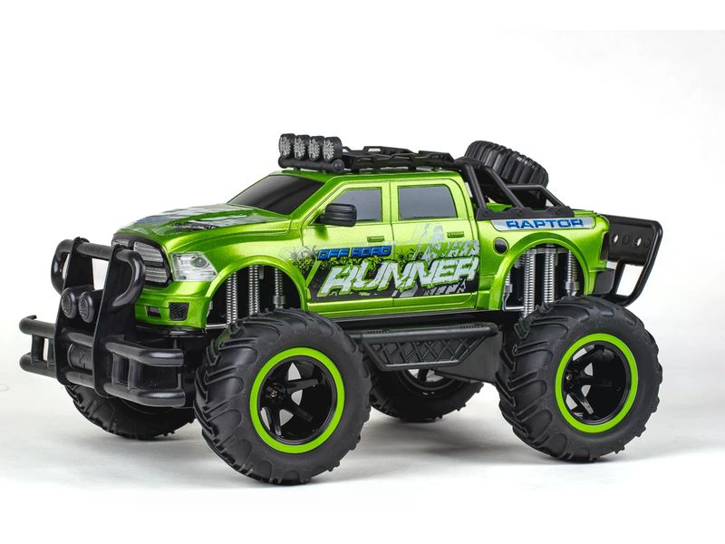 TEC-TOY Monster Truck Raptor Runner Grün, 1:12 Ferngesteuerter Pick-Up Monstertruck für Kinder ab 6 Jahren