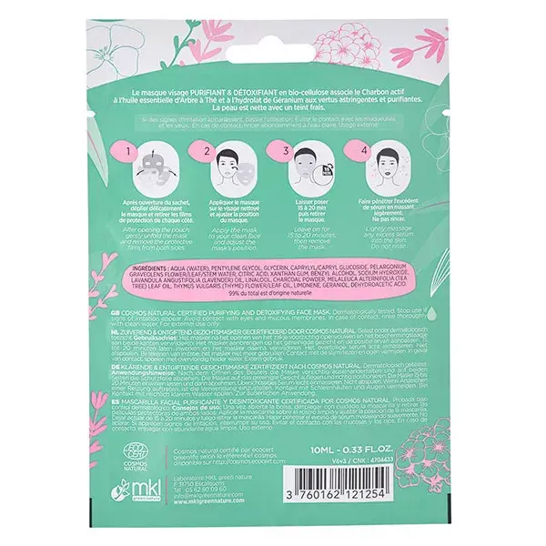 Máscara Facial Detoxificante e Purificante Orgânica MKL Green Nature