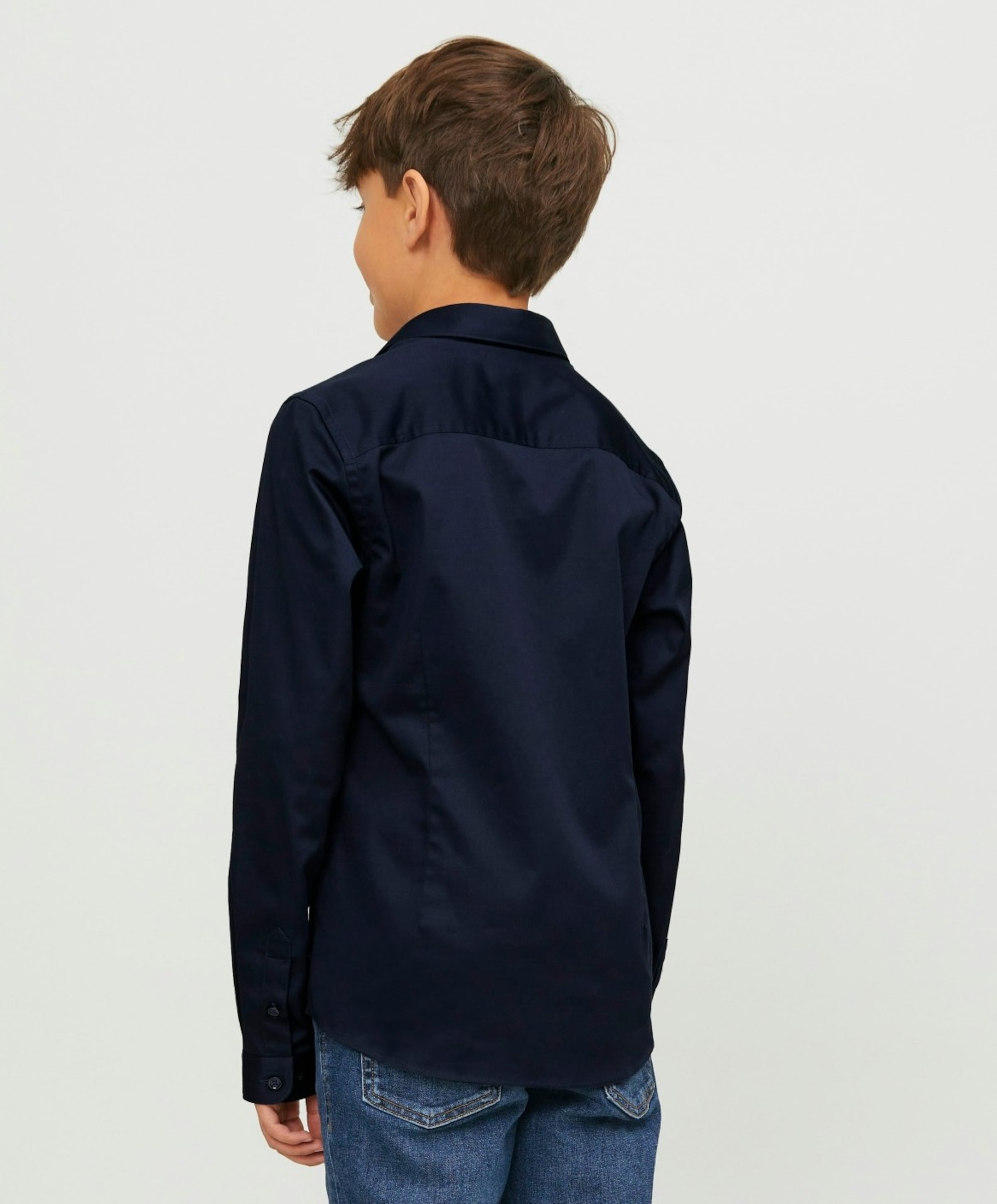 Jack & Jones Jongens overhemd lange mouw blauw